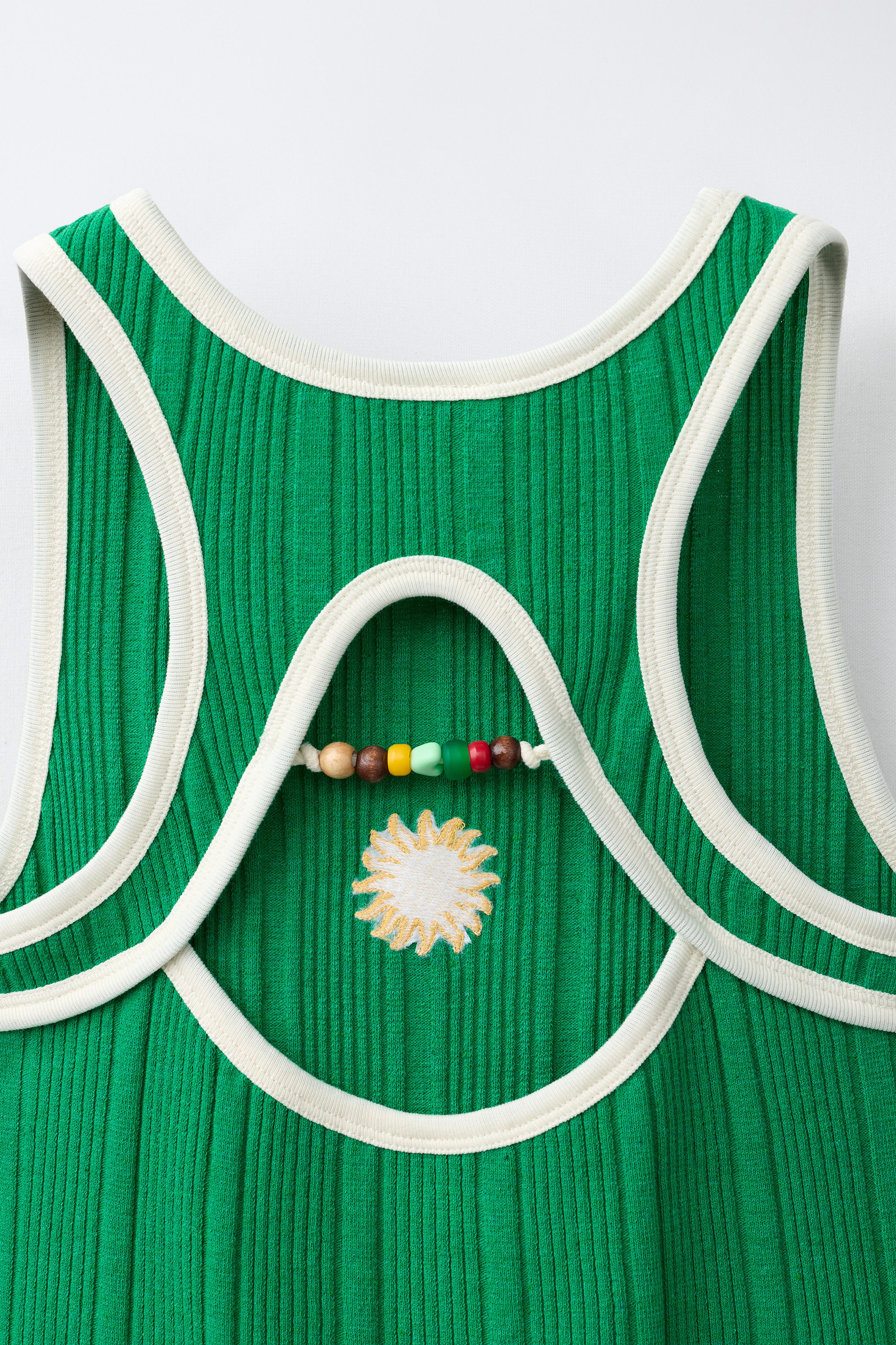 EMBROIDERED SUN RIB DRESS